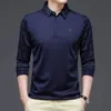 Nouvelle Mode Hommes Chemises Décontractées Polo Solide Hommes Mode Coréenne Vêtements À Manches Longues Coupe Décontractée Slim Homme Polo Bouton Col Tops