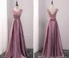 2022 Ny ankomst Pink Party Evening Dresses Long Prom Dress Vestido de Festa Aline Applicques klänning Sexig vopening Back2440450