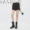 Loftshine Luoxuan moda marca mulheres 20 inverno novo preto versátil versátil lazer um shorts 10514038