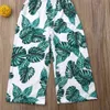 Toddler Baby Girl Princess Fashion Green leaf printing Romper Clothes Summer One Pieces Outfits Children clothing roupas menina G220217