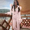 Mulheres moda um pedaço de esqui jumpsuit casual inverno espesso aquecido snowboard skisuit ao ar livre esportes de esqui sets zipper terno # g4