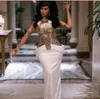 Vestido de noche Vestido estilo callejero de piel para mujer Yousef aljasmi Kendal Jenner Vestido para mujer Kim kardashian Sweetheart Gasa blanca Cuello alto P