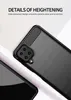Karbon Fiber Doku Ince Zırh Fırçalanmış TPU Kılıf Kapak Samsung Galaxy A51 5G UW F41 A42 Için 100 adet / grup