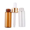 3 ml 5 ml Transparent en verre marron Plastique Plastique Propulaire Portable Huile essentielle Perfume de verre Test Bouteille d'emballage Frasco Cuentagotas de Plastico