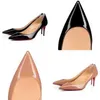 Casual Styles Name Brand Dress shoes Heels Women Red sole Pumps Black Nude Leather Heel Handmade Party Style Low Heels Red-soles S251d