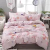 3/4 pcs / set rosa lila unicorn barn sängkläder uppsättning sängkläder sängkläder bomullsduket täcke set säng ark pillowcases hem textie y200417