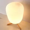 E27 Ultra Modern Mini Fashion Frosted Glass Lampshade and Wooden Bracket Texture Study Table Lamp with Light Source US Plug Indoor