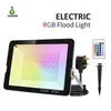 Floodlight Outdoor RGB 110V 220V 50 100 Watt LED Flood Light Security Garden LamTh Square Spotlight med plug