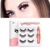 Magnetisk flytande eyeliner + magnetiska falska ögonfransar + pinter set 5 magnet falska ögonfransar set lim make up verktyg 3 par ögonfransar 3 i 1 uppsättning