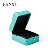 Fanxi Wedding Blue PU Leather Necklace Jewelry Gift Box Packaging Ring Organizer T2008082811