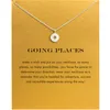 New North Star Compass Choker Necklaces Gold Silver With Card Pendant Necklace For Fashion Women Jewelry GOING PLACES