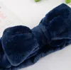 Frau Waschen Gesicht Haarband Einfarbig Bogen Stirnband Dusche Bowknot Turban Korallen Fleece Kopf Wrap Spa Make-Up Stirnbänder haar Zubehör YELU3