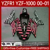 Kit corpo OEM per YAMAHA YZF-1000 YZF-R1 YZF 1000 CC R 1 2000 2001 2002 2003 Carrozzeria 83No.142 YZF R1 Rosso argenteo 1000CC 00-03 YZF1000 YZFR1 00 01 02 03 Carenatura moto