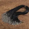 DIY Kore balmumu kordon kolye halat 1.0mm 1.5mm 2.0mm siyah kolye 100 adet / grup