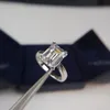 S925シルバーパンクバンドリング3 Karサイズのダイヤモンドは、女性のための長方形の形状ですウェディングジュエリーギフトPS7056283G