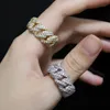 Cuban Link Chain Ring Men039s Hip Hop Gold Color Iced Out Cubic Zircon Jewelry Rings 8 9 10 11 Five Size4371353