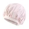 Seda Satén Baño Mujer Sombrero Cabeza Envoltura Cuidado del cabello Bonnets Redondo Estirable Equipado Sombreros para dormir Nueva Era Accesorios de baño 5 3ba B2