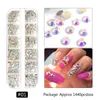 1440pcs farbenfrohe Kristallsteine Nagel Strass (Diamond 3D Flatback Glitter Strass Edelstein