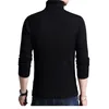 Tfetters Slim Grusted Mens Base Coat Turtleeck Sweater Men Black Knitwear Long Rękaw S 201221