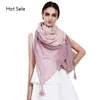 Sciarpa da donna nuova primavera estate Sciarpe sottili di moda Scialli e stole Foulard in cotone da donna Stole Hijab di colore puro