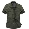 AFS ZDJP Mannen 2018 Nieuwe Zomer Mannen Militaire Militaire Korte Mouwen Shirts Katoen Ademend Ademend Chemise Homme Losse Leger Shirt G0105