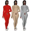 Women's Jumpsuits & Rompers Streetwear White Knitted Sexy Bodycon Lucky Label Jumpsuit Women Overall Long Sleeve Skinny Rompers Womens Jumpsuit Female1