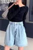 Casual Sommer Jeans Shorts Vintage Hohe Taille Blau Breites Bein Weibliche Jean Shorts plus größe frauen Denim Shorts Femme 9001 50 T200701