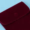 Hurtownie 100 sztuk / partia Biżuteria Torba Portable Soft Lint Velvet Flanel Bransoletka Naszyjnik Prezent Torba Biżuteria Przechowywanie