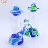 Novo 8,9'' UFO Glass Bubbler Water Pipes Shisha Hookah Smoking Tabaco Bongs Dabs Rig Silicone Smoking Pipes Pacote Individual