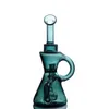 Green Color Glass Dab Rig Bongs Spline Perc Recycler Oil Rig Water Pipes Hookah Bubbler with 14 mm joint Banger Bowl