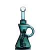 Bong in vetro di colore verde Dab Rig Spline Perc Recycler Oil Rig Water Pipes Narghilè Bubbler con giunzione da 14 mm Banger Bowl