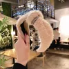 Fashion Women Knitted Plush Tie Headband Warm Hair Jewelry Accessories Shining Rhinestone Hairband Wide Side Casual Hair Hoop