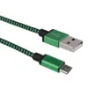 كابل USB مضفر قوي سريع الشحن ومزامنة البيانات كابل الهاتف USB Type C Micro USB للهواتف المحمولة العالمية