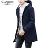 Vinterjacka män Hooded Slim Korean Parka Hombre Long Jacket Coat Cashmere Mens Windbreaker Parkas Bomull Stora 5xL 201023