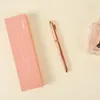 Stylo plume élégant en or rose 0,5 mm avec boîte-cadeau stylos à encre en métal haut de gamme pour étudiants et femmes écrivant papeterie T200115