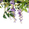 Düğün Ev Bahçe Duvarı decorat için Garland Asma 2 Adet Yapay Çiçekler 6.6ft İpek Wisteria Ivy Vine Yeşil Yaprak