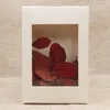 scatola di carta da regalo kraft 12,5 * 8,5 * 1,5 cm scatola di imballaggio per snack di caramelle di compleanno di nozze con finestra in pvc