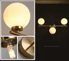 3Colors Dimming Gold LED Wall Light 3w 6w 9w Glass ball Bathroom Wall Lamp Mirror Lighting with G4 Bulb for Bedroom 85-265V