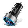 31A LED Display Dual USB Car Charger for Samsung Universal Mobile Phone Aluminum Car Phone Charger for Xiaomi Phone GPS Charger f2224630