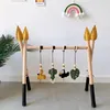 1Set Nordic Style Baby Gym Play Nursery Sensory Ring-pull Toy Cadre en bois Infant Room Toddler Clothes Rack Gift Kids Room Decor LJ201113