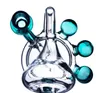 자주색 재활용자 물 담뱃대 유리 봉 인라인 퍼크 워터 파이프 DAB 장비 파이프 흡연 14mm 보울