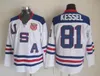 2010 Nation Team Hockey Jerseys 88 Patrick Kane 9 Zach Parise 39 RYAN MILLER 81 PHIL KESSEL 30 Tim Thomas 15 Jamie Langenbrunner White Stitched Jersey S-XXXL