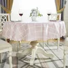 Proud Rose Waterproof Round Table Cloth PVC Table Cover Oil-proof European Household Round Plastic Tablecloths T200707