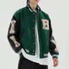 AFFric Eden Hip Hop Furry Bone Patchwork Color Block Jackor Mens Harajuku Streetwear Bomber Jacka Män Baseballrockar LJ201215