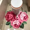 3D Red Rose Carpet для ванной комнаты для коврика Bethroom Carpet Carpet Pink Rose Carpet Ковреки для ванны коврики Antiplip T200111