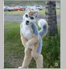 2019 Furry Husky Dog wygięte nogi Fursuit Mascot Costume Faux Fur Suit Dorosły Rozmiar Outdoor Decorations2605