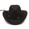 Moda lã mulheres homens fedora chapéu para cavalheiro western cowboy cowgirl jazz boné com diy couro toca sombrero cap y200110