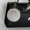 8 см Помпонов Ключ Кольца Кролика Мех Ball Keychain Для Женщин Сумка Клейки Шарма Автомобиля Ключ Держатель Сумка Аксессуары Подарки Kimter-X942FZA