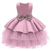 Pasgeboren baby meisje prinses jurk verjaardagscadeau activiteit halter boog verjaardag partij bal jurk 0-5 jaar oude kinderkleding LJ201221