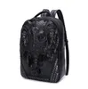 3D gravado homens mochila viajar punk rock mulheres mochila de couro careta coruja crânio raposa leão padrão mochilas escola engraçada escola bolsa de ombro